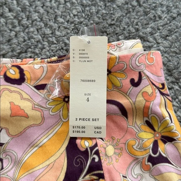 Floral Print Women's Set in Orange and Purple - Picture 4 of 6